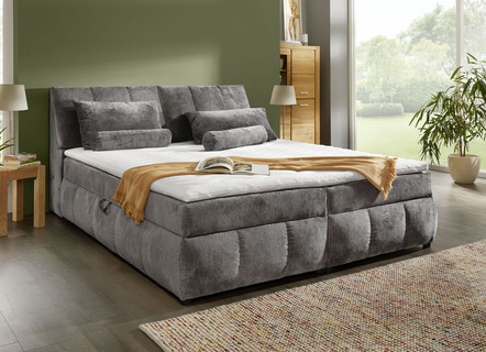 Boxspringbed met opbergruimte in het hoofdbord en de bedbox