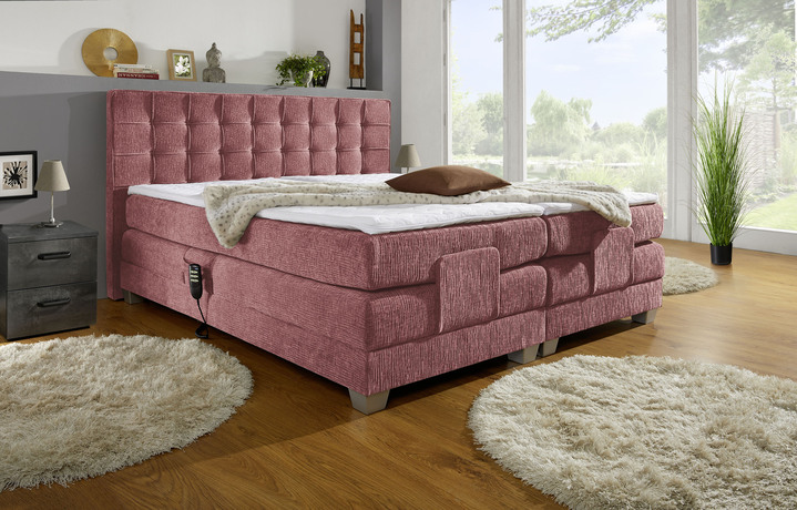 - Elektrisch verstelbaar boxspringbed met topper, in Farbe ROZE
