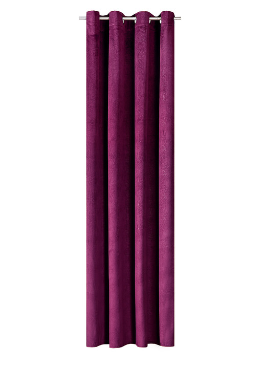 Klassiek - Energiebesparende verduisterende sjaals in fluwelen look, in Größe 364 (H 150 x B 140 cm) bis 436 (H245xB140 cm), in Farbe BORDEAUX, in Ausführung Mit Ösen Ansicht 1