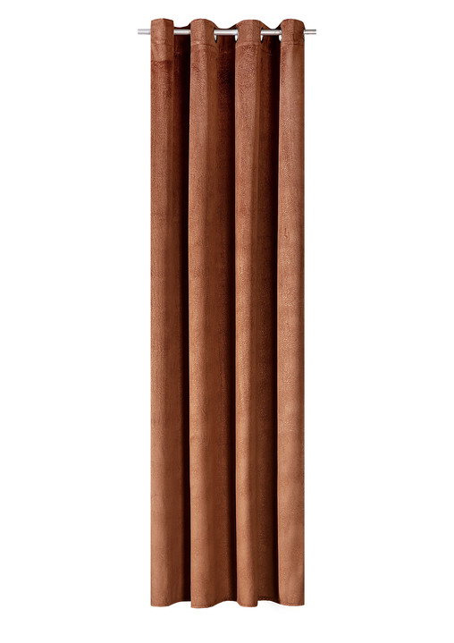 Klassiek - Energiebesparende verduisterende sjaals in fluwelen look, in Größe 364 (H 150 x B 140 cm) bis 436 (H245xB140 cm), in Farbe BRONS, in Ausführung Mit Ösen Ansicht 1