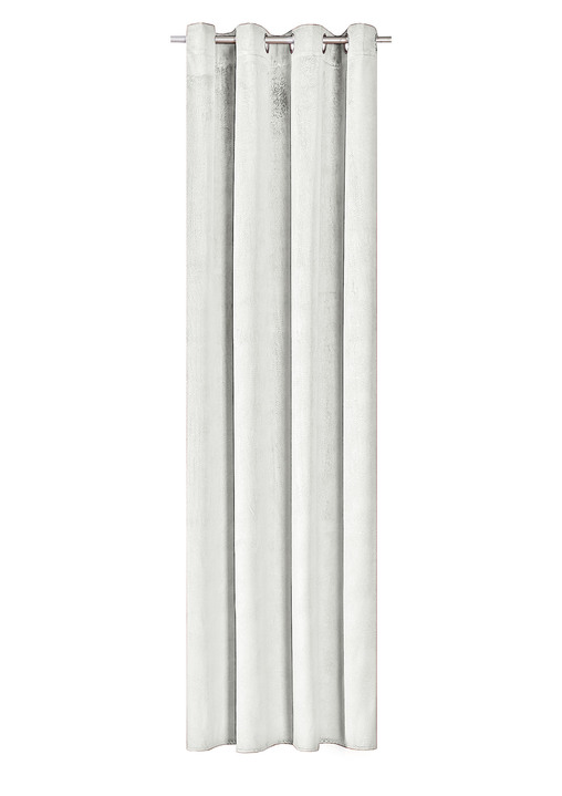 Klassiek - Energiebesparende verduisterende sjaals in fluwelen look, in Größe 364 (H 150 x B 140 cm) bis 436 (H245xB140 cm), in Farbe CRÈME, in Ausführung Mit Ösen Ansicht 1