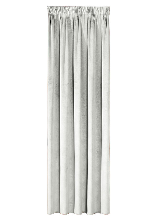Klassiek - Energiebesparende verduisterende sjaals in fluwelen look, in Größe 364 (H 150 x B 140 cm) bis 436 (H245xB140 cm), in Farbe CREME, in Ausführung mit Universalschienenband Ansicht 1
