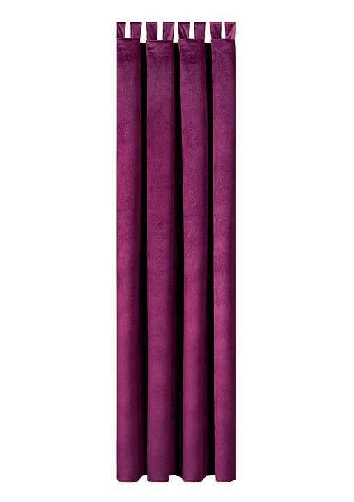 Klassiek - Energiebesparende verduisterende sjaals in fluwelen look, in Größe 364 (H 150 x B 140 cm) bis 436 (H245xB140 cm), in Farbe BORDEAUX, in Ausführung mit Schlaufen Ansicht 1