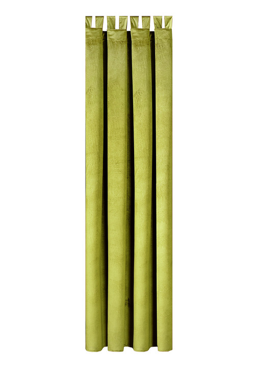 Klassiek - Energiebesparende verduisterende sjaals in fluwelen look, in Größe 364 (H 150 x B 140 cm) bis 436 (H245xB140 cm), in Farbe GRÜN, in Ausführung mit Schlaufen Ansicht 1