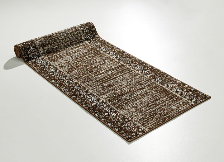 Lopers & trapmatten - Hoogwaardige loper op maat gemaakt met rankenmotief, in Größe 101 (Loper, 67 cm breed) bis 106 (Loper, 100 cm breed), in Farbe BRUIN Ansicht 1
