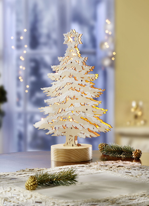 - Verlichte dennenboom, in Farbe NATUREL