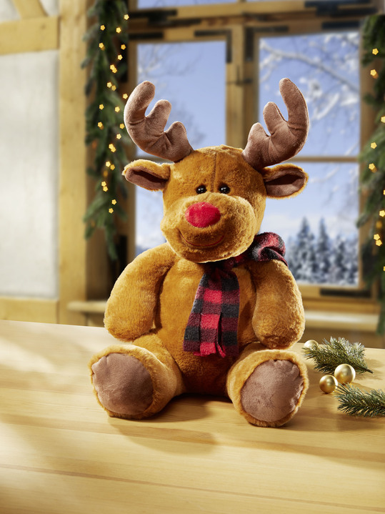 - Knuffelzachte pluche eland, in Farbe BRUIN