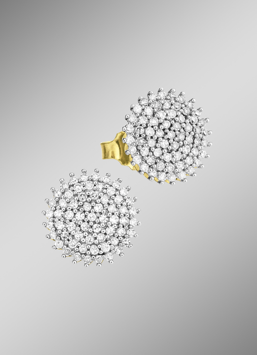 Oorbellen - Oorknopjes met 124 diamanten, in Farbe  Ansicht 1