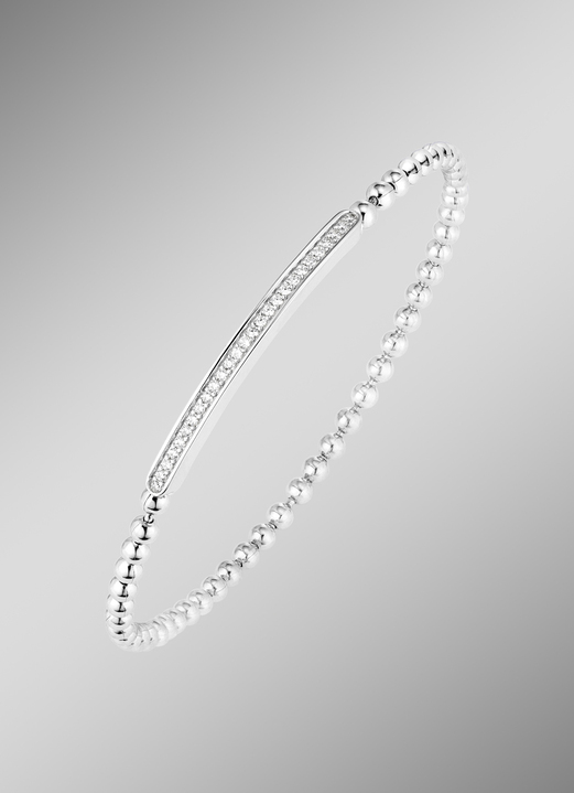 - Ball chain armband van fijn zilver 925/- met synthetische zirkonia, in Farbe  Ansicht 1