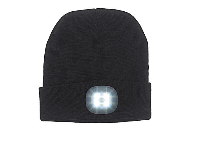 Thermokleding - Modieuze hoed met geïntegreerde, afneembare LED-lamp, in Farbe ZWART Ansicht 1