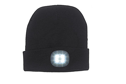 Modieuze hoed met geïntegreerde, afneembare LED-lamp