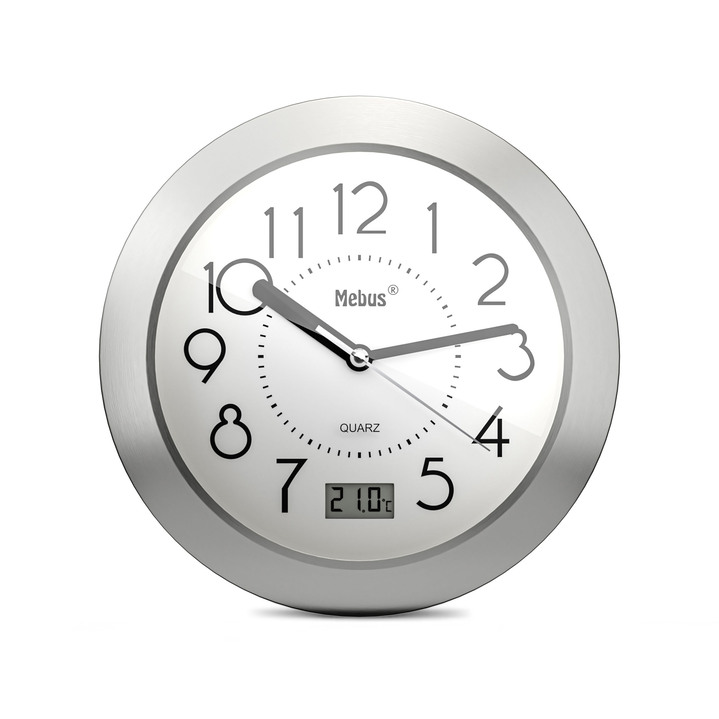 Horloges - Badkamerklok met extra grote cijfers, in Farbe WIT Ansicht 1