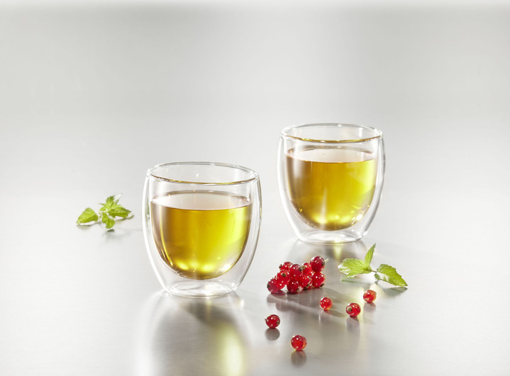Porselein - Warmte-isolerende theeglazen, set van 2, in Farbe TRANSPARENT