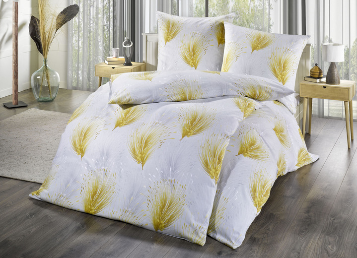 Beddengoed - Beddengoedset in strijkvrije kwaliteit, in Größe 112 (80/80 cm + 135/200 cm) bis 115 (80/80 cm + 155/220 cm), in Farbe GRAU Ansicht 1