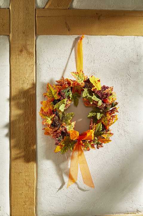 Kunst- & textielplanten - Herfstmuurkrans, in Farbe MULTICOLOR