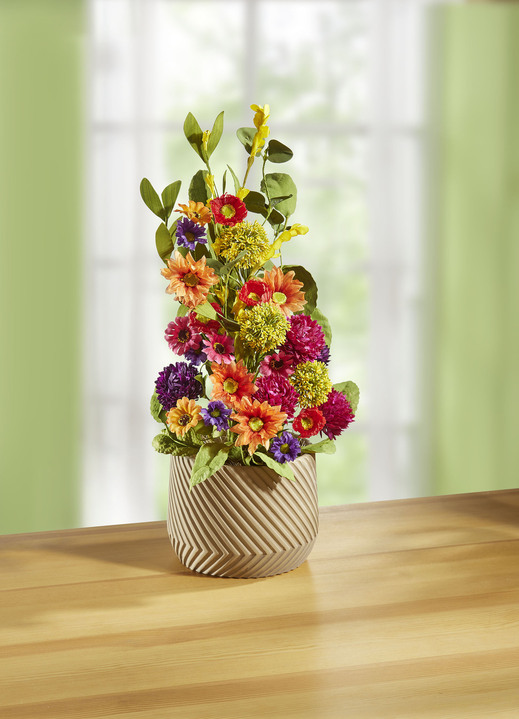 Kunst- & textielplanten - Bloemstuk in keramische pot, in Farbe MULTICOLOR