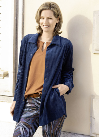 Blouse jas met overhemd kraag