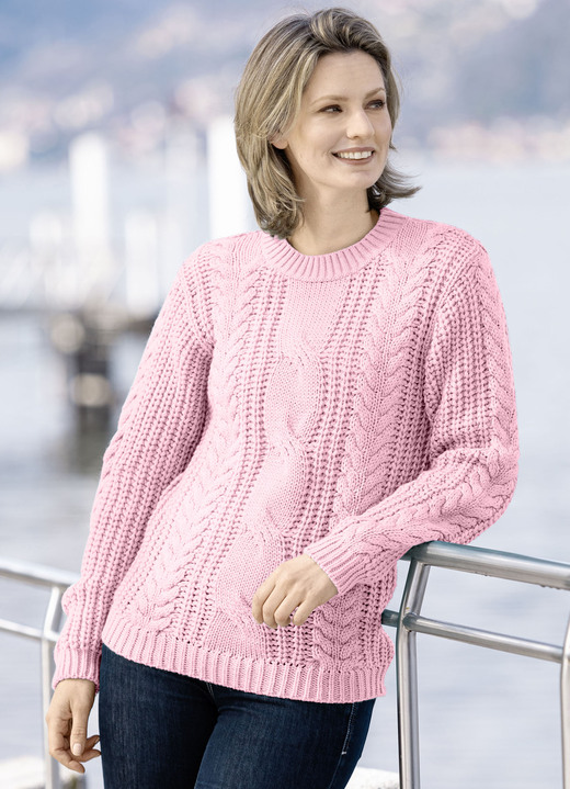 Basics - Grof gebreide trui Basics - Grof gebreide trui, in Größe 034 bis 050, in Farbe ROSÉ