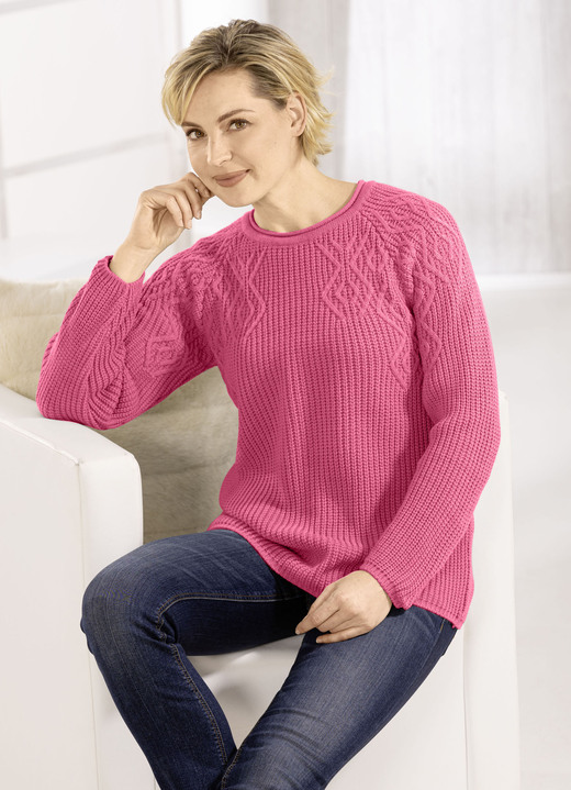 Basics - Trui in pareltand Basics - Trui in pareltand, in Größe 036 bis 052, in Farbe LEISTEEN ROSÉ