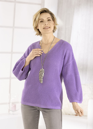 Pullover met gestructureerde wafellook