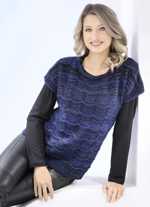 Spencer - Trui met alpaca-inhoud, in Größe L(44/46) bis XXL(52/54), in Farbe DONKERBLAUW Ansicht 1