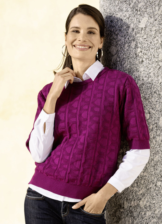 Basics - trui in breimix Basics - trui in breimix, in Größe 036 bis 052, in Farbe FUCHSIA