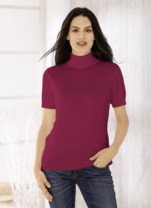 Basics - Trui van elegante, glanzende kwaliteit Basics - Trui van elegante, glanzende kwaliteit, in Größe 036 bis 052, in Farbe ROOD