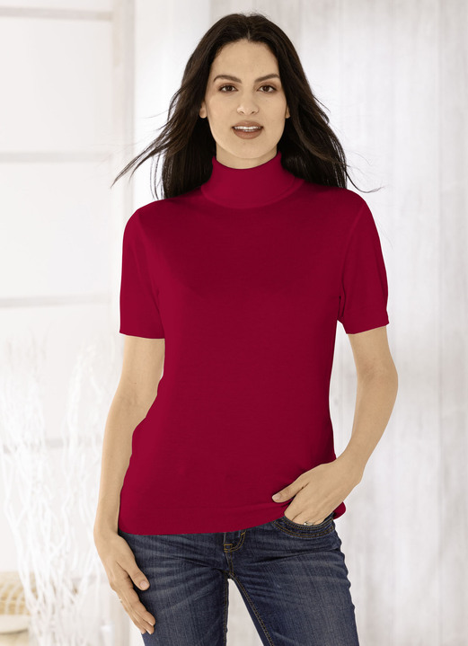 Basics - Trui van elegante, glanzende kwaliteit Basics - Trui van elegante, glanzende kwaliteit, in Größe 036 bis 052, in Farbe ROT