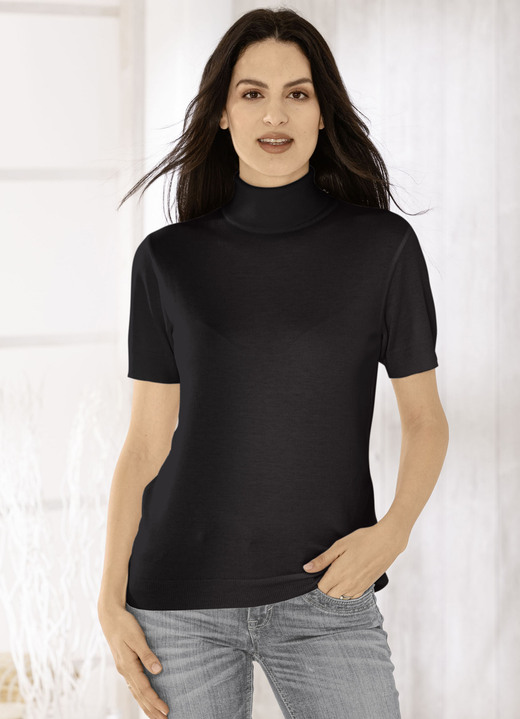 Basics - Trui van elegante, glanzende kwaliteit Basics - Trui van elegante, glanzende kwaliteit, in Größe 036 bis 052, in Farbe ZWART