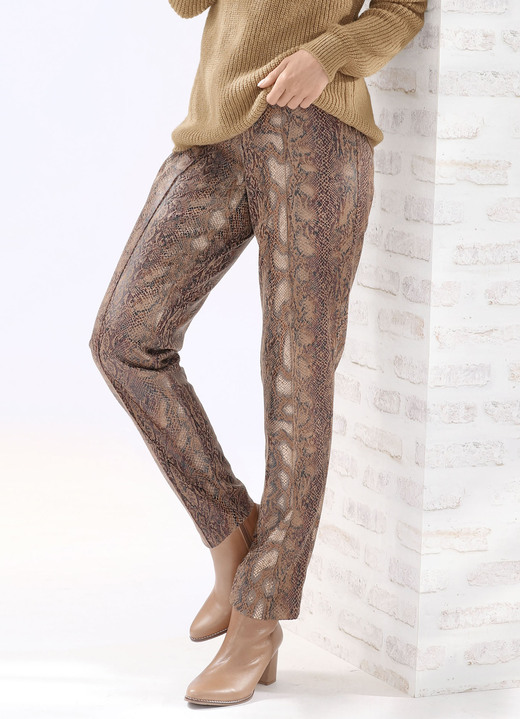 Broeken - Broek in reptiellook, in Größe 017 bis 052, in Farbe COGNAC-ZWART-GOUDKLEURIG Ansicht 1