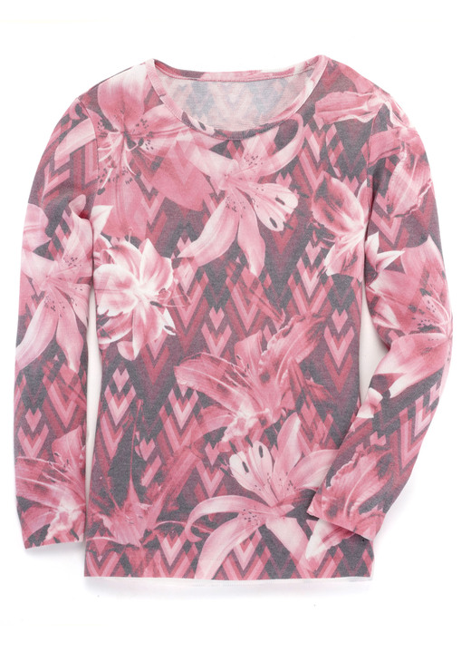 Pullover & breimode - Trui in zachte vloeiende kwaliteit, in Größe 038 bis 054, in Farbe HUMMER-MULTICOLOR Ansicht 1