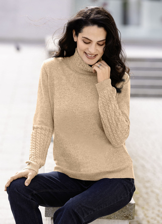 Basics - Pullover mit Kaschmir , in Größe 038 bis 052, in Farbe SAND Ansicht 1