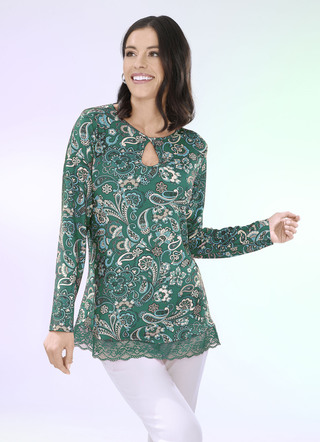 Shirt met interessante halslijn afwerking in 2 kleuren
