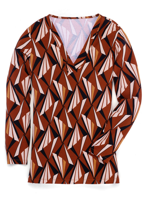 Shirts - Overhemd met patroon in 2 kleuren, in Größe 036 bis 054, in Farbe BRUIN-KAMEEL Ansicht 1