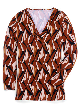 Allover gedessineerd shirt in 2 kleuren