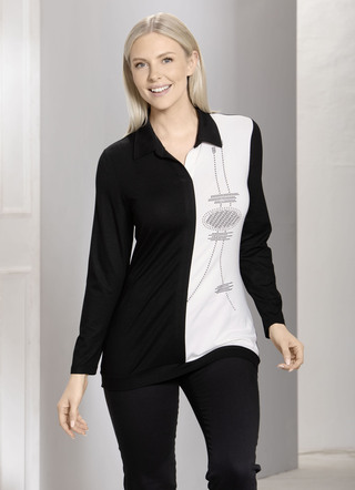 Poloshirt met effectieve plaatdecoratie