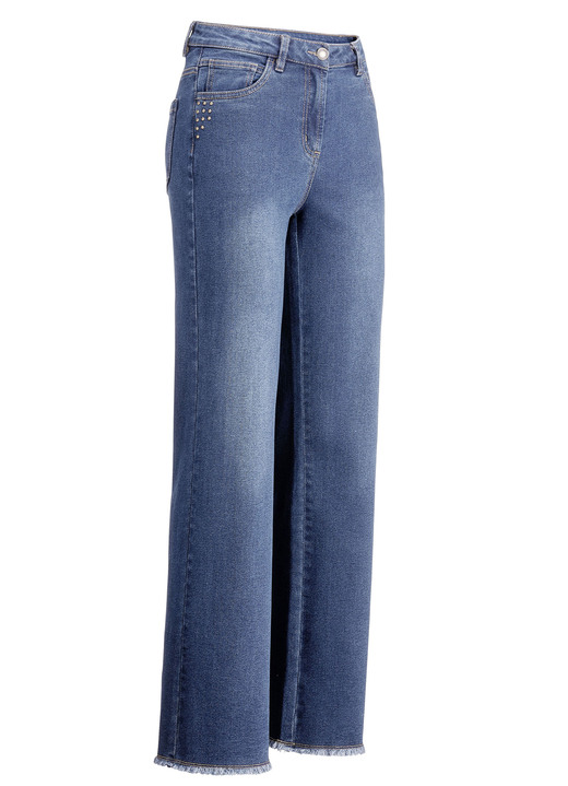Hosen - Jeans mit angesagtem Fransensaum, in Größe 017 bis 050, in Farbe JEANSBLAU Ansicht 1