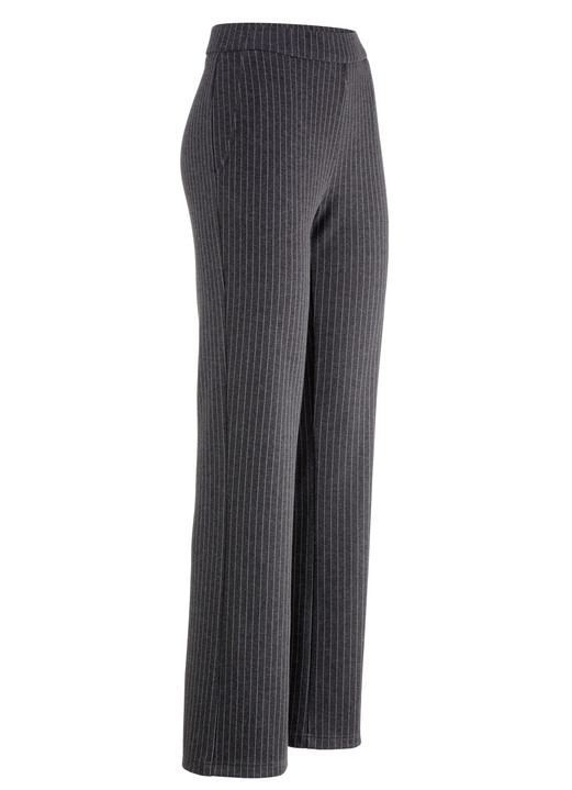 Broeken - Broek met krijtstreep in een modieuze wijdte, in Größe 018 bis 052, in Farbe ANTRACIET-LICHTGRIJS Ansicht 1