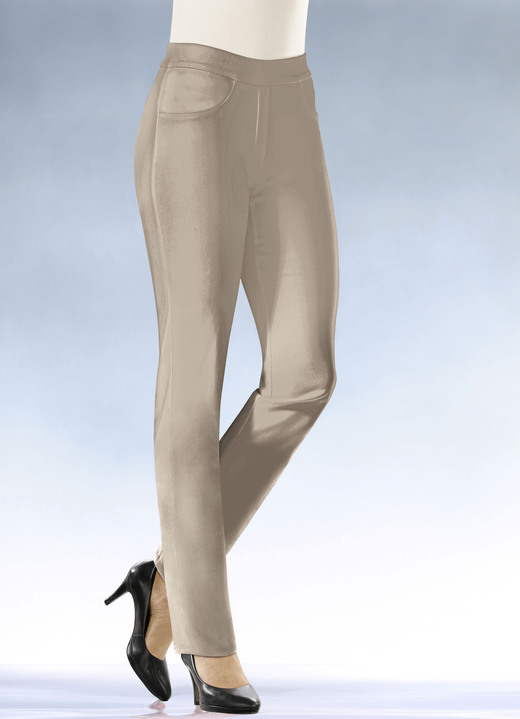 Broeken met elastische band - Zachte stretchbroek in een comfortabel pull-on-model Broeken met elastische band - Zachte stretchbroek in een comfortabel pull-on-model, in Größe 017 bis 052, in Farbe TAUPE