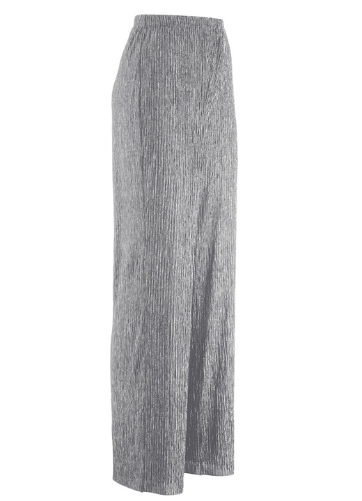 Broeken met elastische band - Elegante, glanzende broek Broeken met elastische band - Elegante, glanzende broek, in Größe 018 bis 056, in Farbe ZILVERGRIJS