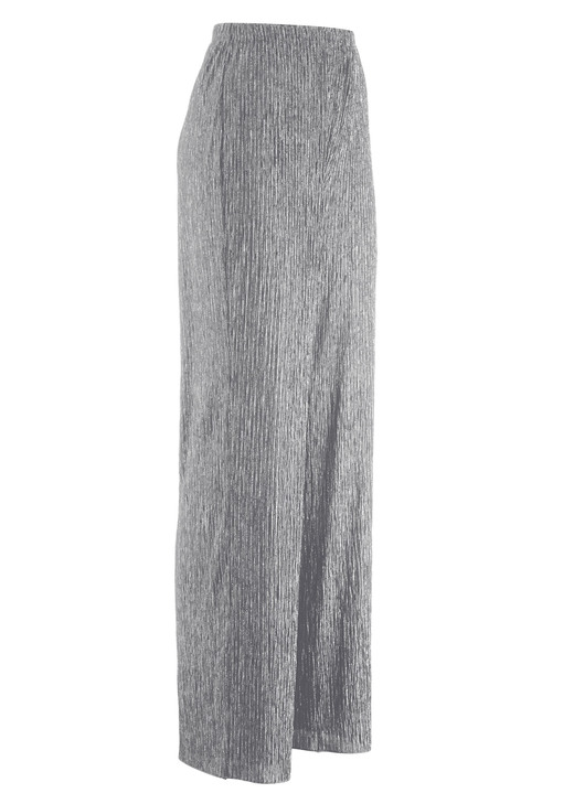 Broeken met elastische band - Fraai glanzende broek, in Größe 018 bis 056, in Farbe ZILVERGRIJS Ansicht 1
