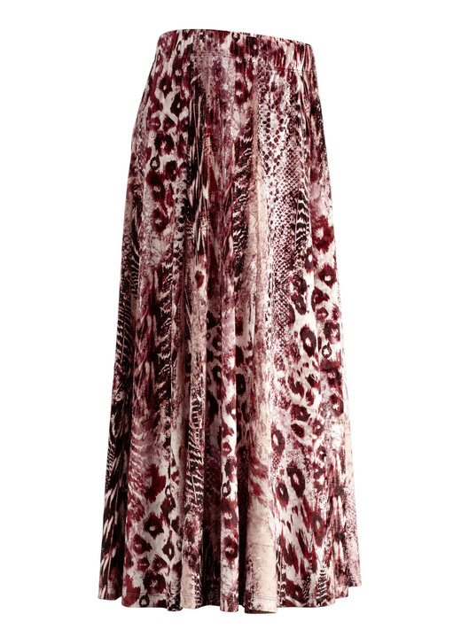 Rokken - Paneelrok met briljant gekleurde inkjetprint, in Größe 018 bis 054, in Farbe BORDEAUX-ROZE-BEIGE Ansicht 1