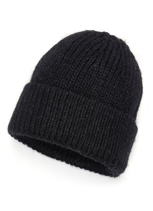 Mützen & Hüte - Trendige Damen-Mütze, mit Umschlag, in Farbe SCHWARZ Ansicht 1