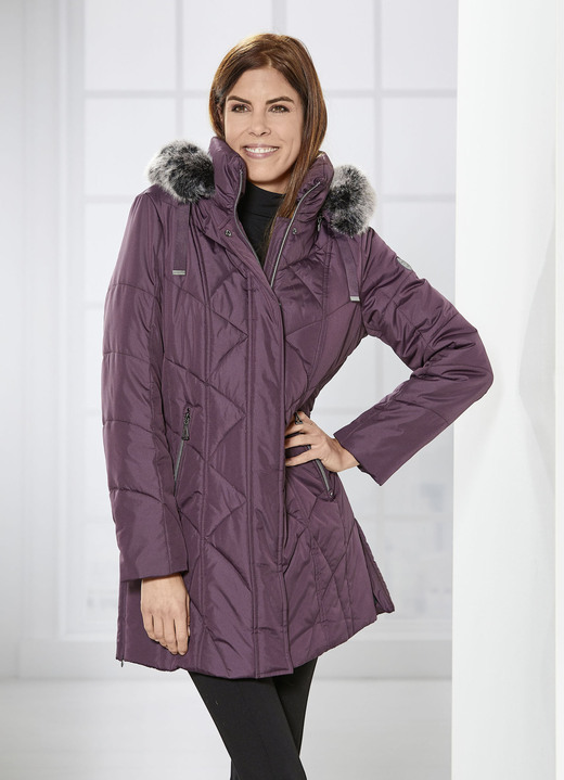 Winterjacks - Lange jas met geplooide opstaande kraag Winterjacks - Lange jas met geplooide opstaande kraag, in Größe 019 bis 054, in Farbe AUBERGINE