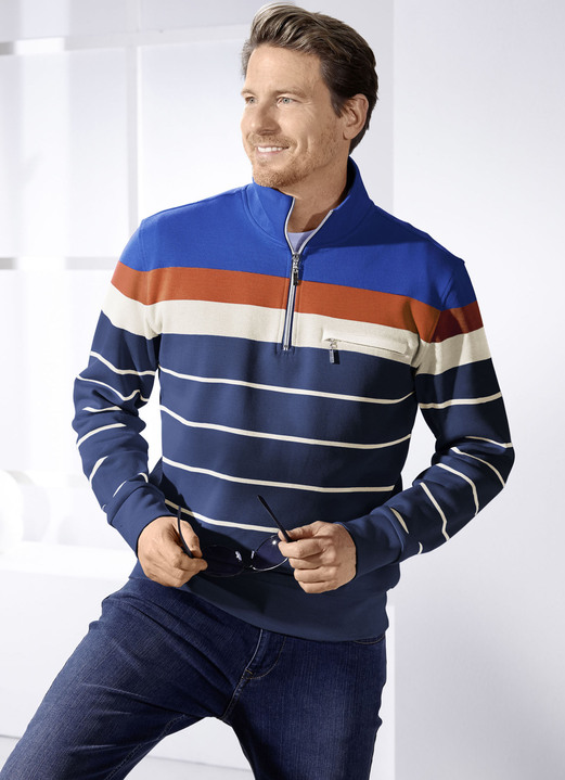 Shirts - Schipperstrui, in Größe 046 bis 062, in Farbe MARINE-ROYAL-BEIGE-TERRA