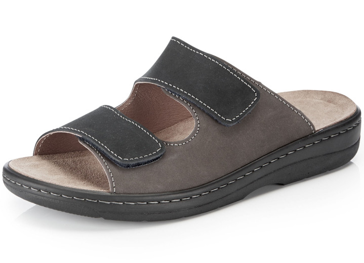Sandalen & slippers - Muildier met twee klittenbandsluitingen, in Größe 040 bis 046, in Farbe DONKERBLAUWE MOKKA Ansicht 1