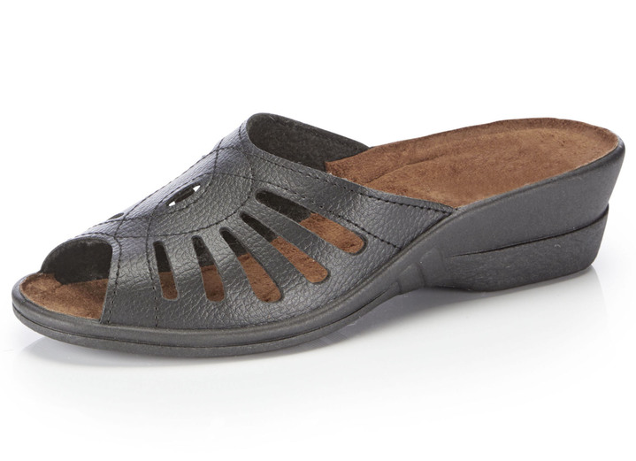 Sandalen & slippers - Muiltjes met decoratieve perforaties, in Größe 036 bis 042, in Farbe ZWART Ansicht 1