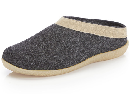 Laurina wollen vilten pantoffels met velours rand