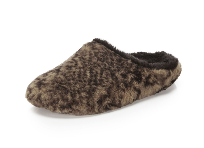 Huisschoenen - Laurina pantoffels van zeer gezellig pluche materiaal, in Größe 036 bis 042, in Farbe BRUIN Ansicht 1