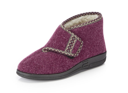 Klittenband slippers van zacht vilt